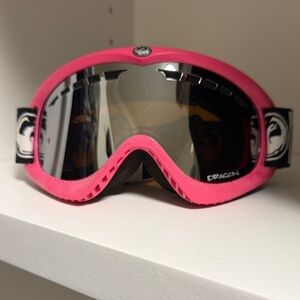 Dragon Pink Reflective Ski Goggles